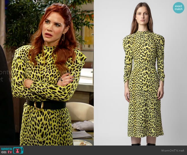 Zadig and Voltaire Racyl Leopard Dress worn by Sally Spectra (Courtney Hope) on The Young and the Restless