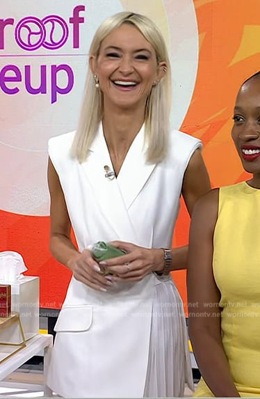 Zanna Roberts' white sleeveless blazer dress on Today