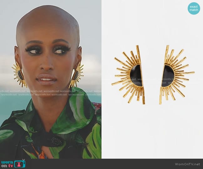 Zara Fan Earrings worn by Chanel Ayan (Chanel Ayan) on The Real Housewives of Dubai