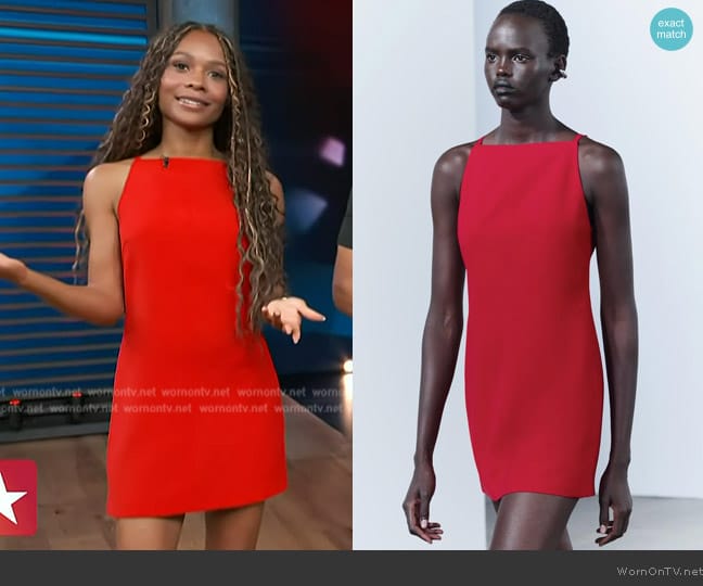 Zara Mini Dress ZW Collection worn by Zuri Hall on Access Hollywood