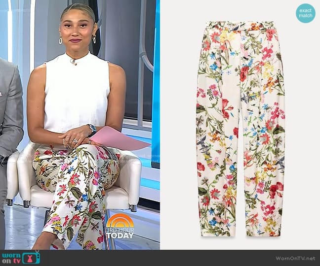 Zara Printed Balloon Pants worn by Ally Love on Today