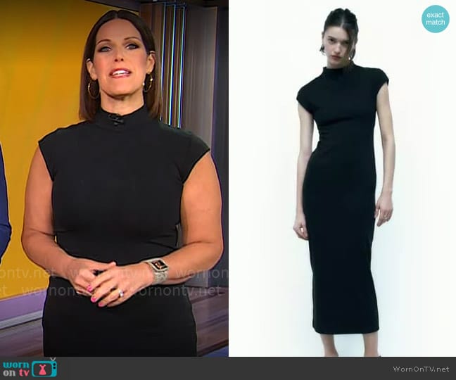 Zara Midi Dress worn by Dana Jacobson on CBS Mornings