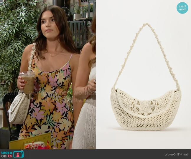 Zara Macrame Shoulder Bag worn by Miriam (Isabella Dake) on The Young and the Restless