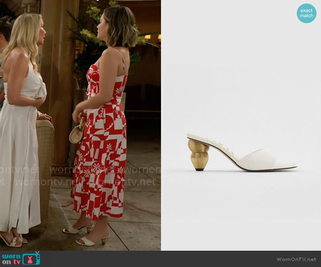 Zara Sandals with Raised Metallic Detail Heels worn by Hope Logan (Annika Noelle) on The Bold and the Beautiful