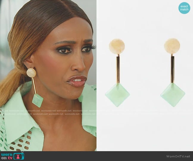 Zara Solid Color Earrings worn by Chanel Ayan (Chanel Ayan) on The Real Housewives of Dubai