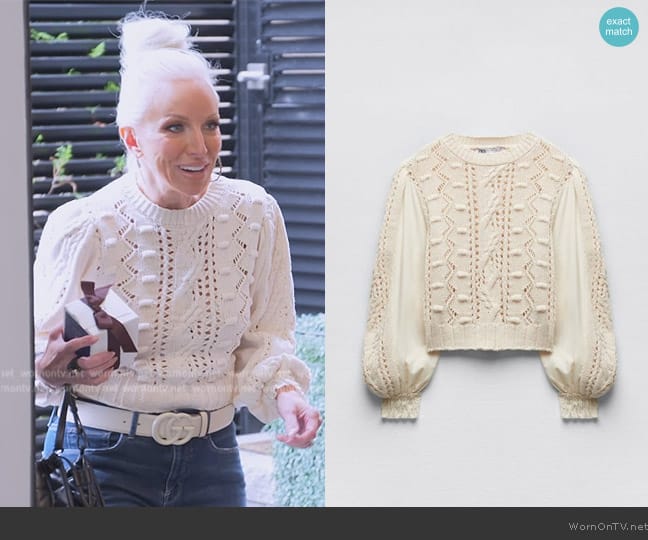 Zara Cable Knit Sweater worn by Margaret Josephs on The Real Housewives of New Jersey