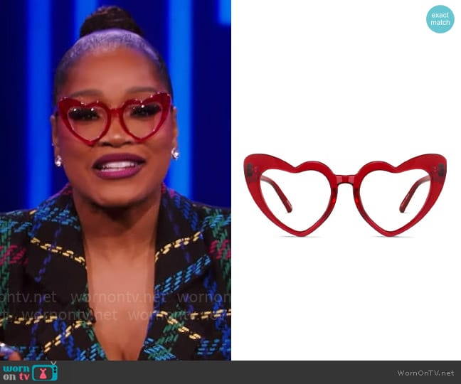 Zenni Heart-Shaped Glasses 2029918 in Cherry worn by Keke Palmer on Password