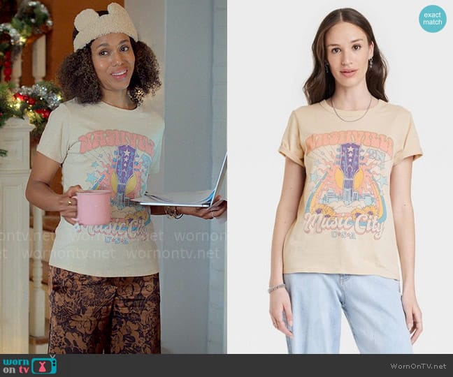 Zoe + Liv at Target Music City Short Sleeve Graphic T-Shirt worn by Paige Alexander (Kerry Washington) on UnPrisoned