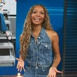 Zuri’s denim vest and midi skirt on Access Hollywood