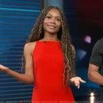 Zuri’s red mini dress on Access Hollywood