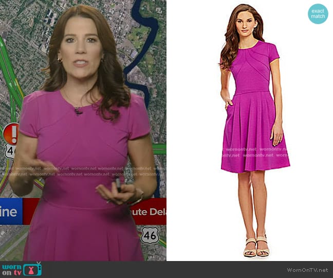 Alex Marie Marie Fit and Flare Dress worn by Heather O’Rourke on Good Morning America