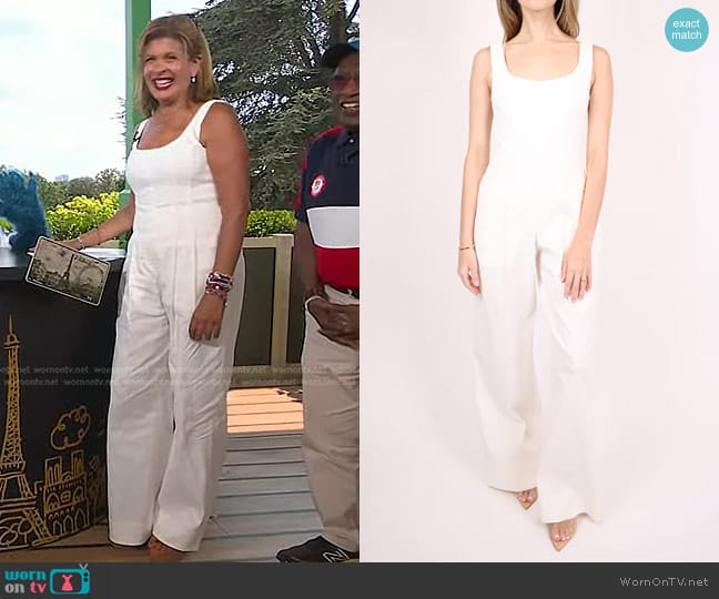 A.L.C. Isabel Linen-Blend Pleated Jumpsuit worn by Hoda Kotb on Today