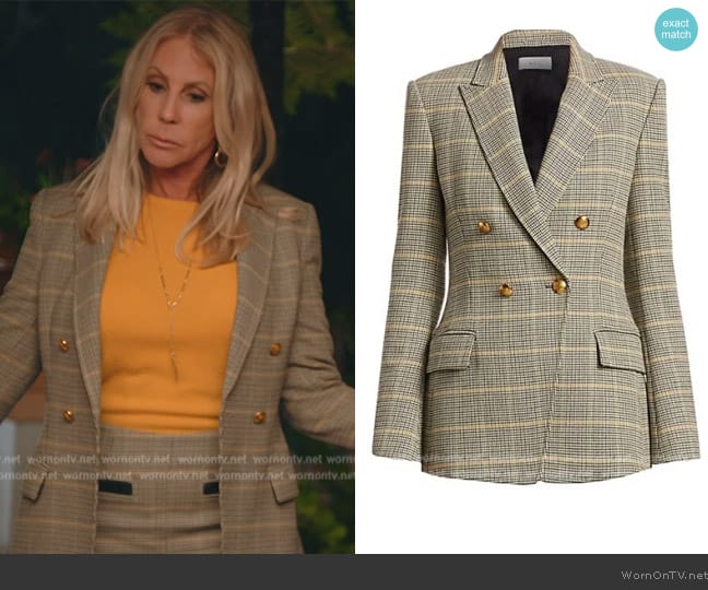 ALC Sedgwick Plaid Blazer worn by Vicki Gunvalson on The Real Housewives of Orange County