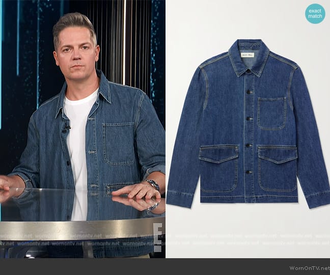 Alex Mill Denim Shirt Jacket worn by Jason Kennedy on E! News