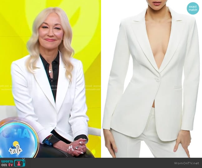 Alice + Olivia Breann Fitted Blazer in Off White worn by Dr. Pauline Maki on Good Morning America