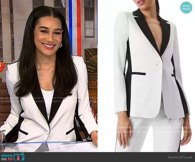 Alice + Olivia Macey Blazer worn by Morgan Radford on NBC News Daily