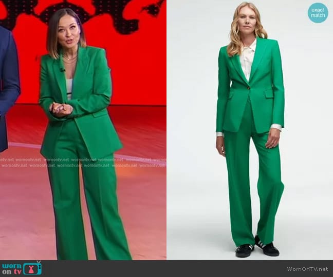 Argent Single Button Blazer and Trouser worn by Eva Pilgrim on Good Morning America