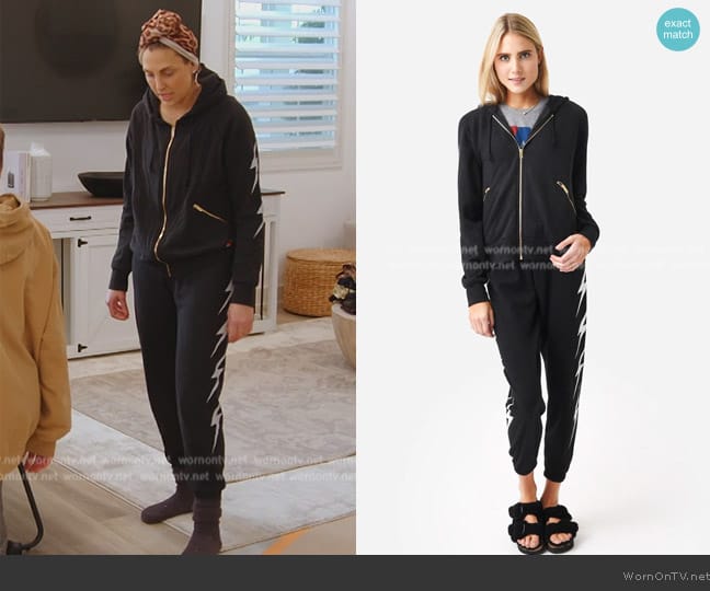 Aviator Nation Bolt Zip Graphic Hoodie worn by Gina Kirschenheiter on The Real Housewives of Orange County