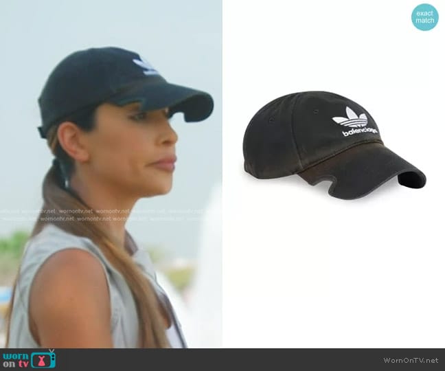 Balenciaga x Adidas Distressed Embroidered Baseball Cap worn by Taleen Marie (Taleen Marie) on The Real Housewives of Dubai