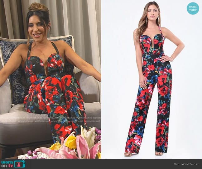 Bebe X Naven Floral Jumpsuit worn by Taleen Marie (Taleen Marie) on The Real Housewives of Dubai