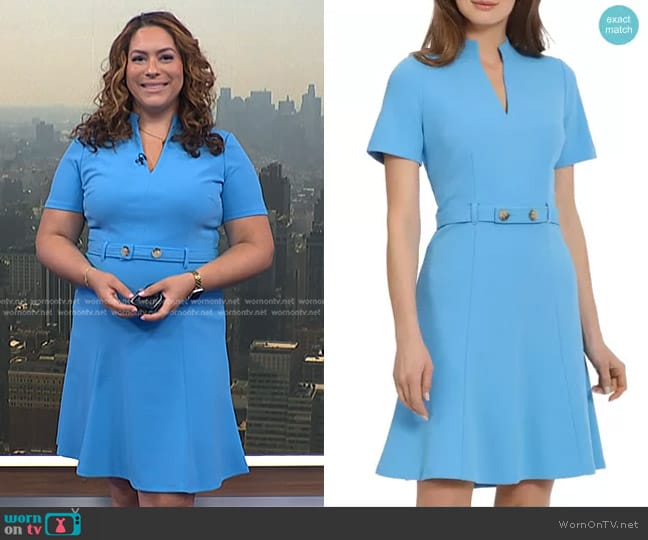 Maggy London Belted A-Line Dress worn by Violeta Yas on NBC News Daily