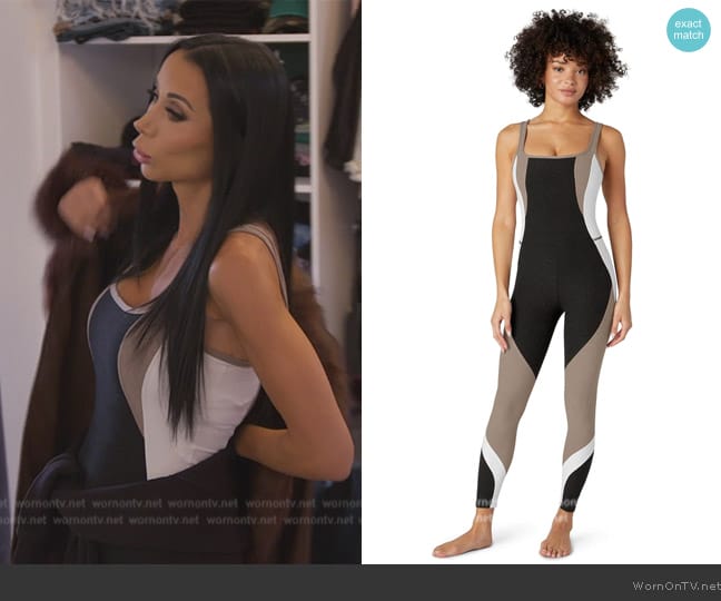 Rachel’s colorblock jumpsuit on RHONJ