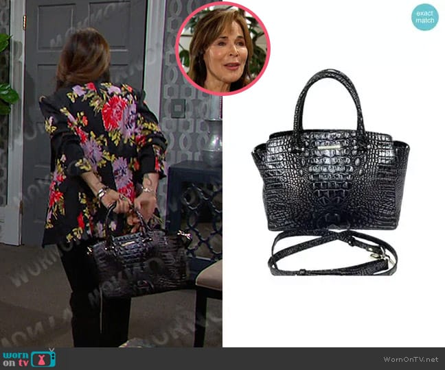 Brahmin Nadia Croc Embossed Satchel Bag worn by Kate Roberts (Lauren Koslow) on Days of our Lives