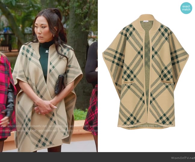 Burberry Check Cape worn by Katie Ginella on The Real Housewives of Orange County