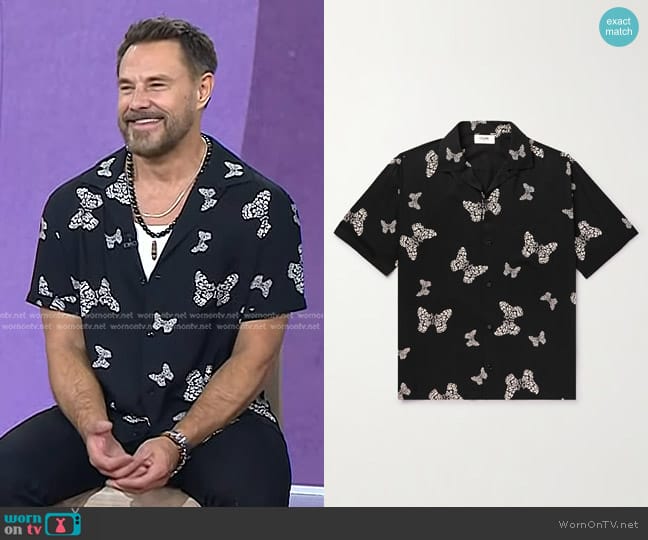 Celine Homme Convertible-Collar Printed Woven Shirt worn by Jimi Westbrook on Today