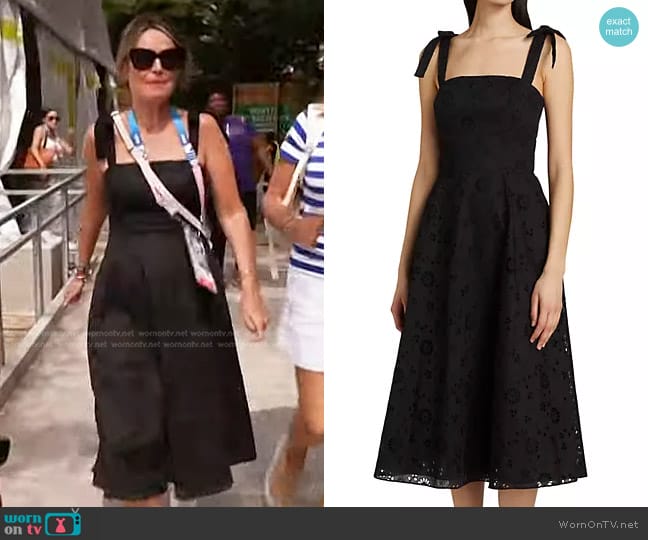 Carolina Herrera Cotton Bow-Strap Midi-Dress worn by Savannah Guthrie on Today