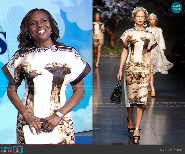 Dolce & Gabbana Spring 2014 Ready-to-Wear Collection worn by Deborah Roberts on Good Morning America