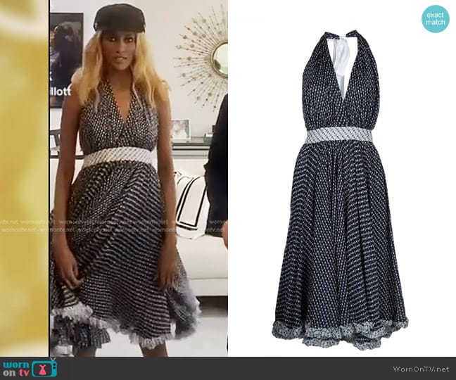 Dolce & Gabbana Anchor Print Gathered Halter Dress worn by Chanel Ayan (Chanel Ayan) on The Real Housewives of Dubai