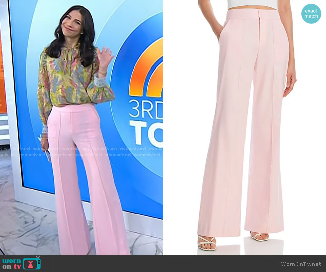 Alice + Olivia Dylan High Waist Wide Leg Pants worn by Dr. Natalie Azar on Today