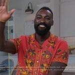 Eric Adjepong’s red floral shirt on Good Morning America