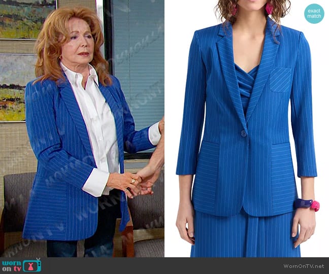 Emporio Armani Pinstripe Blazer worn by Maggie Horton (Suzanne Rogers) on Days of our Lives