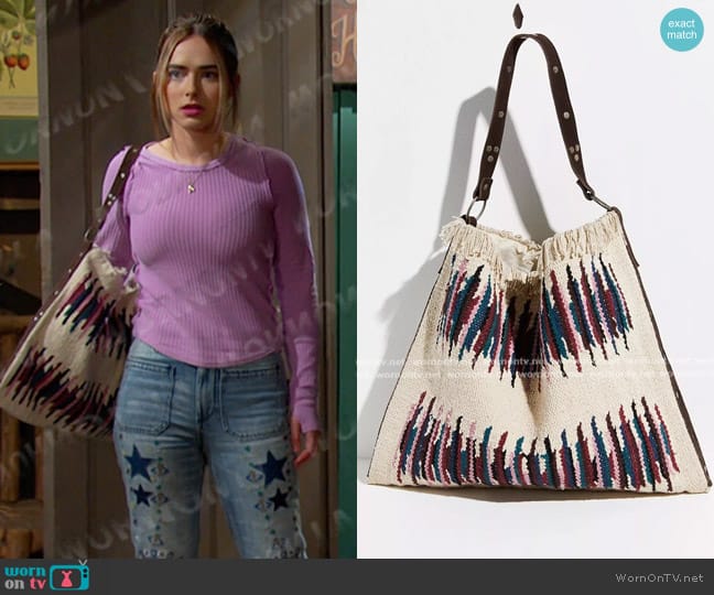 Free People Mixed and Mended Hobo Bag worn by Holly Jonas (Ashley Puzemis) on Days of our Lives