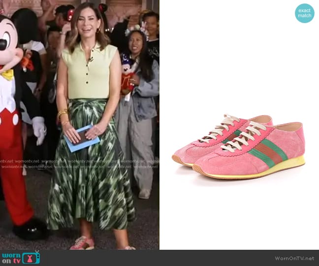 Gucci Suede Web Sneakers worn by Rebecca Jarvis on Good Morning America