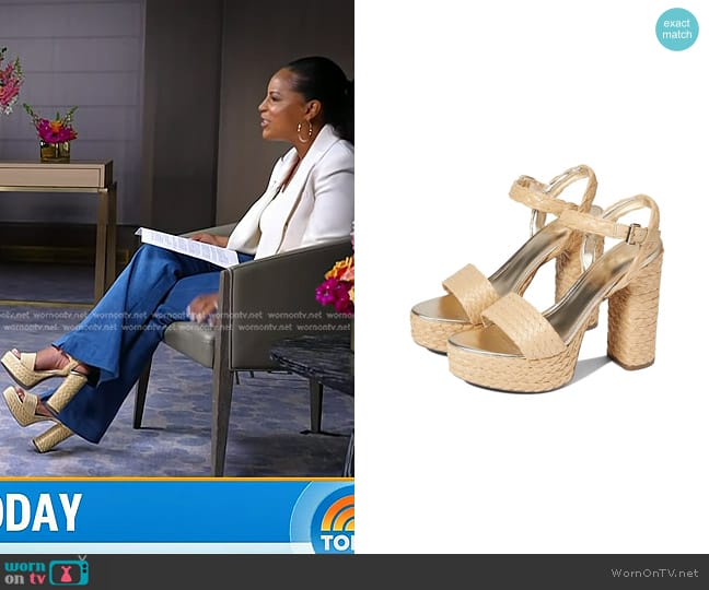 Guess Gabela Platform Sandals worn by Sheinelle Jones on Today