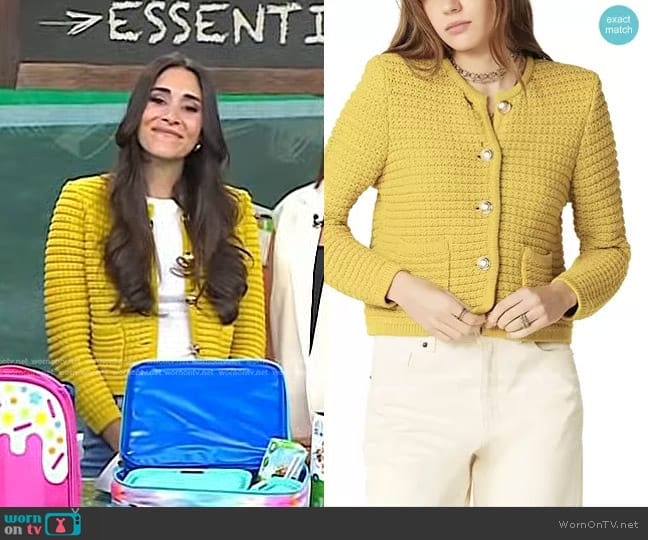 Ba&sh Gaspard Crewneck Cardigan Sweater worn by Christin O'Connor on Today