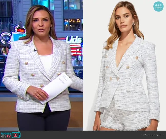 Generation Love Eliza Tweed Blazer in Cream Denim worn by Mary Bruce on Good Morning America