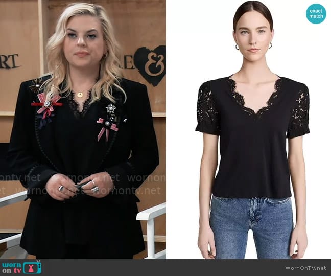 Generation Love Jess Lace Combo Top worn by Maxie Jones (Kirsten Storms) on General Hospital