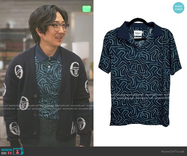 Goodfellow & Co. Print Polo Shirt worn by Daniel Kim (Tim Jo) on Reasonable Doubt