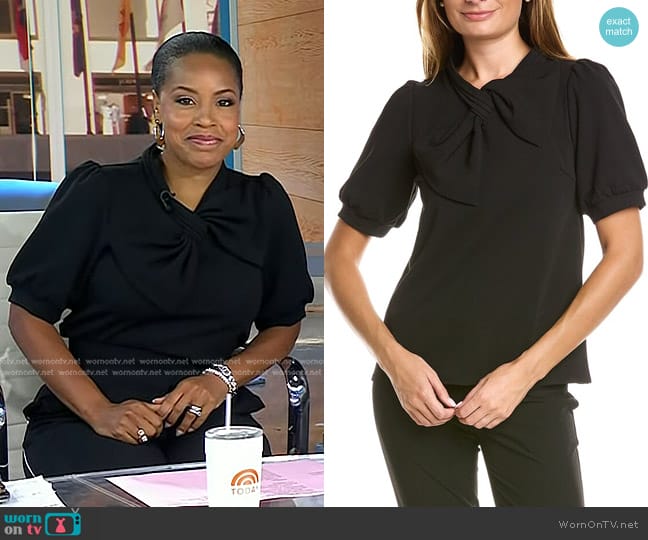 Gracia Bow Neck Blouse worn by Sheinelle Jones on Today