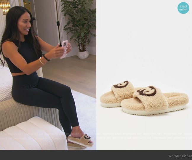 Gucci Merino Interlocking G Slide Sandals worn by Melissa Gorga on The Real Housewives of New Jersey