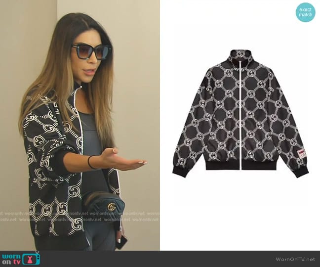 Gucci GG-logo Zip-up Jacket worn by Taleen Marie (Taleen Marie) on The Real Housewives of Dubai