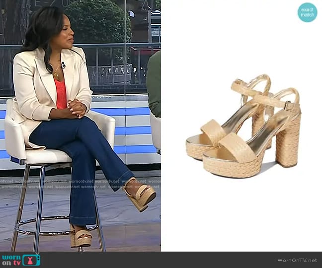 Guess Gabela Platform Sandals worn by Sheinelle Jones on Today