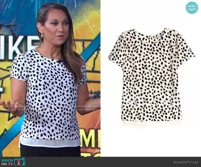 H&M Print Top worn by Ginger Zee on Good Morning America