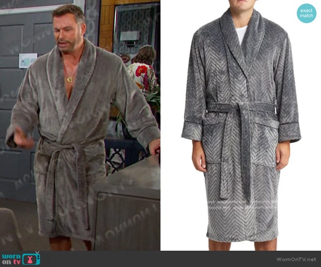 Daniel Buchler Herringbone Plush Fleece Robe worn by  Brady Black (Eric Martsolf) on Days of our Lives