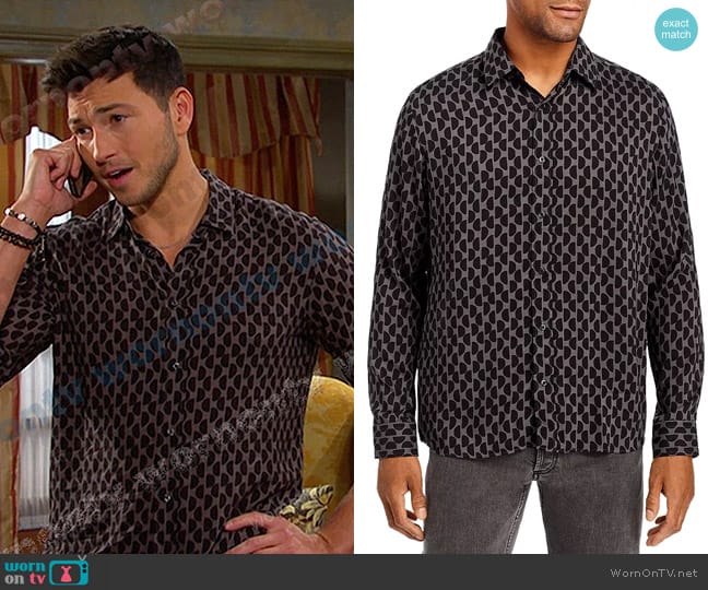 Hugo Boss Emero Geometric-Print Relaxed Fit Shirt worn by Alexander Kiriakis (Robert Scott Wilson) on Days of our Lives