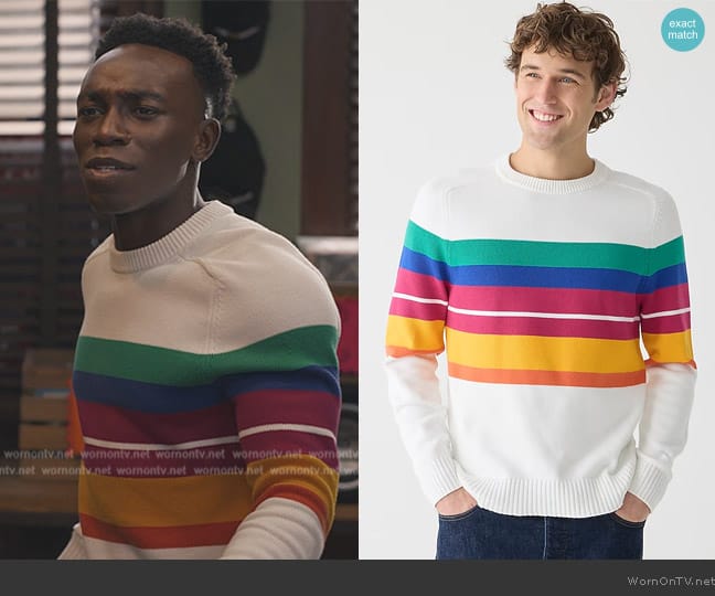 J. Crew Striped Sweater worn by Carlton Banks (Olly Sholotan) on Bel-Air